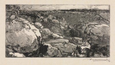 Fontainebleau-erdő: Long-Rocher cirkusza, 1888. alkotó: Auguste Louis Lepère