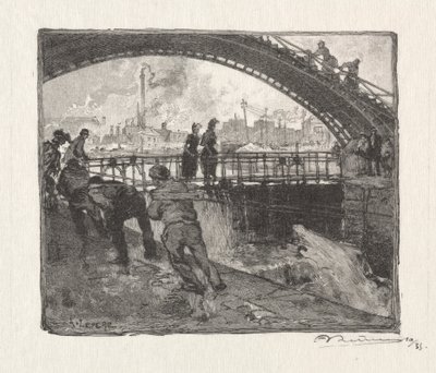Canal St. Martin zsilip alkotó: Auguste Louis Lepère
