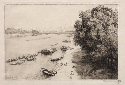 Szajna a Pont Nationale-nál, 1914. alkotó: Auguste Louis Lepère
