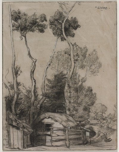 Tájkép nyaralókkal alkotó: Auguste Louis Lepère