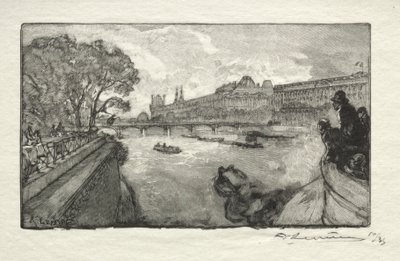 A Louvre a Pont Neufról nézve alkotó: Auguste Louis Lepère