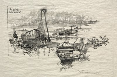 Billancourt pontja. alkotó: Auguste Louis Lepère