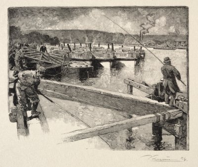 Az omnibusz garázs. alkotó: Auguste Louis Lepère
