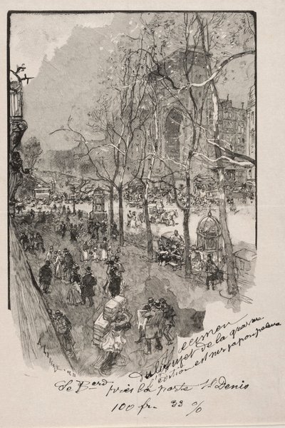 A Boulevards, a Porte St. Denis közelében alkotó: Auguste Louis Lepère