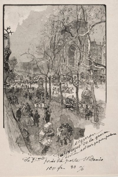 A Boulevards, a Porte St. Denis közelében. alkotó: Auguste Louis Lepère