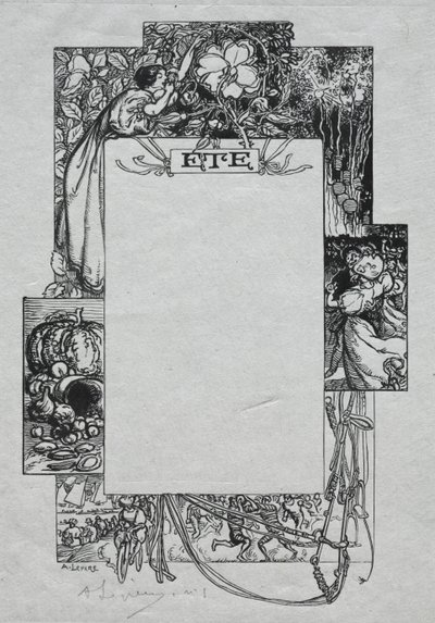 Párizsi Almanach, 1897: Díszítő szegély, nyár alkotó: Auguste Louis Lepère