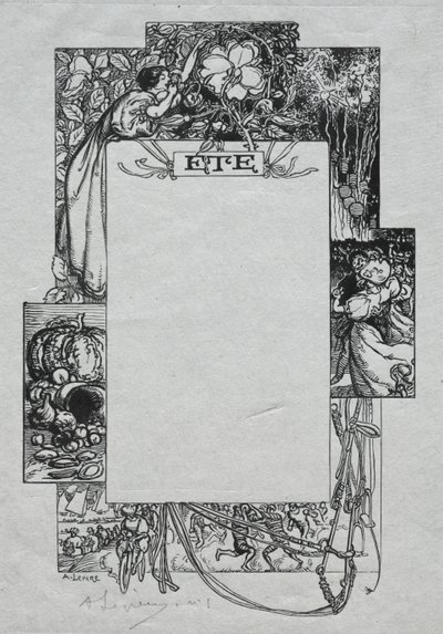 Párizsi Almanach, 1897: Díszítő szegély, 1897 nyár. alkotó: Auguste Louis Lepère