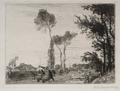 Visszatérés a St. Jean-de-Mont piacról, 1910. alkotó: Auguste Louis Lepère