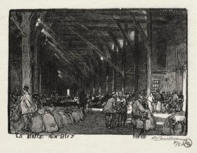 Illusztrált Rouen: A Halle aux Blès, 1896. alkotó: Auguste Louis Lepère