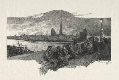 Illusztrált Rouen: A kövek hídja, 1896. alkotó: Auguste Louis Lepère