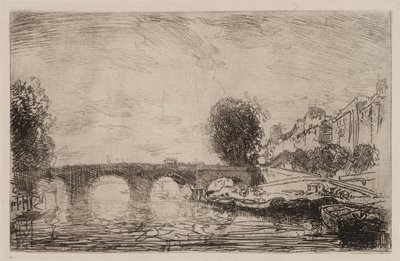 Naplemente Pont Marie-nál, 1890. alkotó: Auguste Louis Lepère