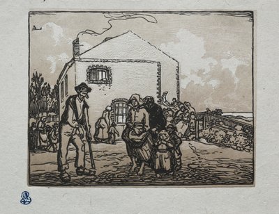 Koldusok az utolsó házban, 1905. alkotó: Auguste Louis Lepère
