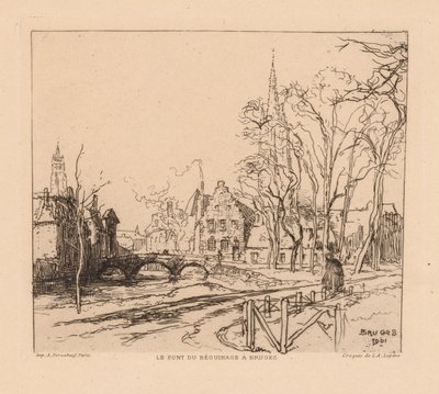 A Beguinage híd Bruges-ben alkotó: Auguste Louis Lepère