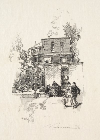 Egy Guinguette. alkotó: Auguste Louis Lepère