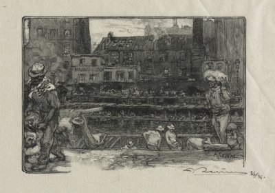 St. Martin vakolat-csatorna kirakodói, 1890. alkotó: Auguste Louis Lepère