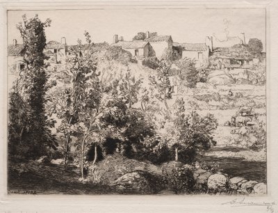 Malomkő falu, 1907. alkotó: Auguste Louis Lepère
