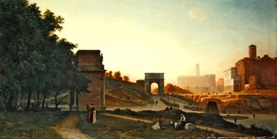 A fórum napnyugtakor, 1865 alkotó: Auguste Paul Charles Anastasi