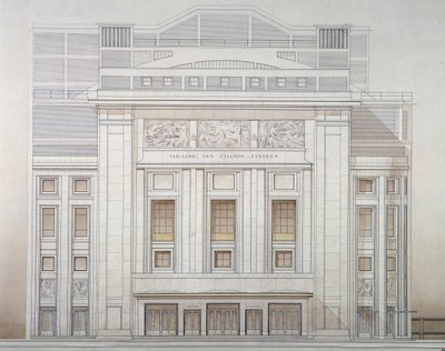 Theatre des Champs-Elysees: homlokzat - Perret projektje alkotó: Auguste Perret