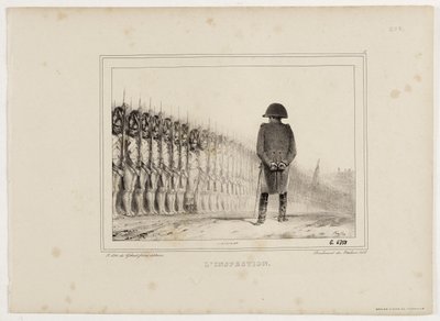 1833-as litográfiai album, 5. szám: A szemle. alkotó: Auguste Raffet
