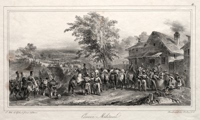Album 1831-hez: Katonai konvoj, 1831. alkotó: Auguste Raffet