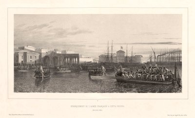 A francia hadsereg partraszállása Civita-Vecchiánál, 1849. április 25. alkotó: Auguste Raffet