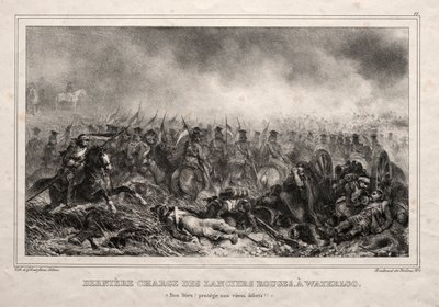 A Red Lancers utolsó támadása Waterlooban. alkotó: Auguste Raffet