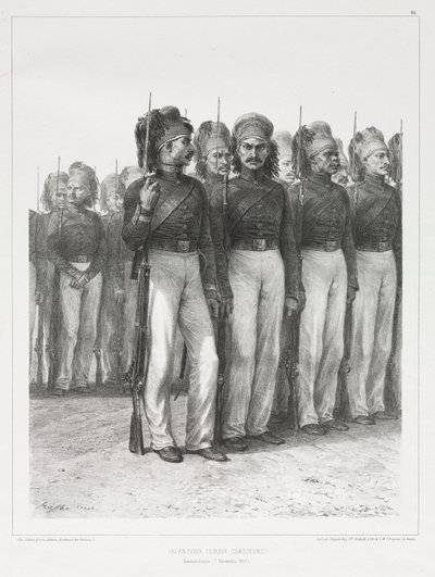 Török gyalogság, vadászok alkotó: Auguste Raffet