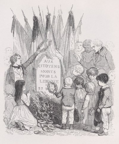 Július sírjai a Béranger teljes műveiből, 1836. alkotó: Auguste Raffet