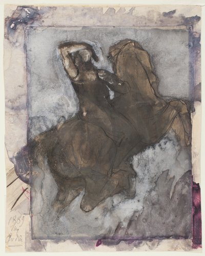 Lovas (recto); ló és lovas (verso) alkotó: Auguste Rodin
