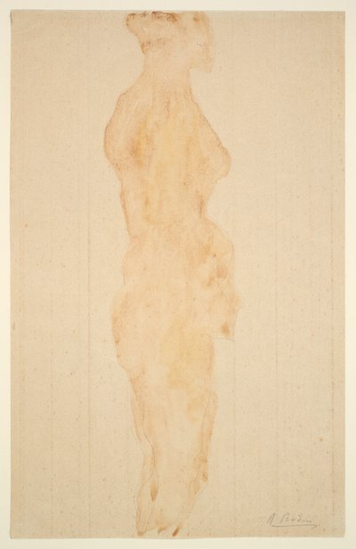 Meztelenül, oldalnézetben alkotó: Auguste Rodin