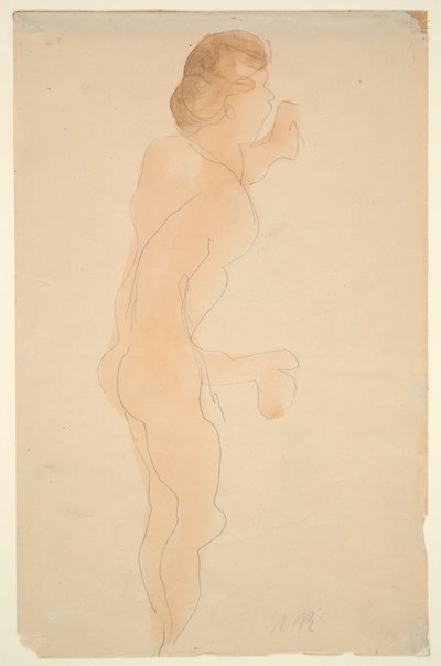 Meztelenül, oldalt és hátul alkotó: Auguste Rodin