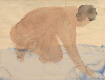 Meztelen figura kézen és térden, 1900-1910. alkotó: Auguste Rodin