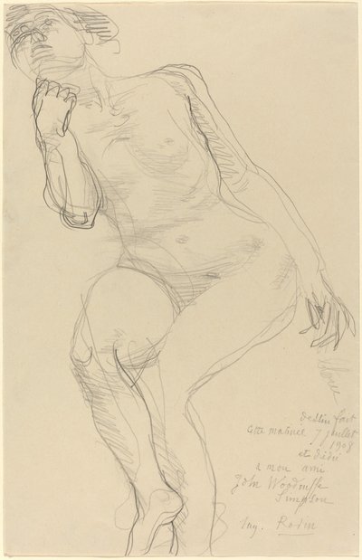 Balra dőlő, ülő női akt alkotó: Auguste Rodin
