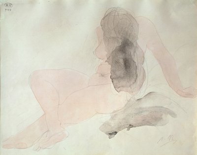 Ülő akt, kócos hajjal alkotó: Auguste Rodin