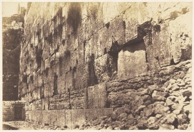 Jeruzsálem. Templomkerítés, nyugati oldal. Heit-el-Morharby alkotó: Auguste Salzmann
