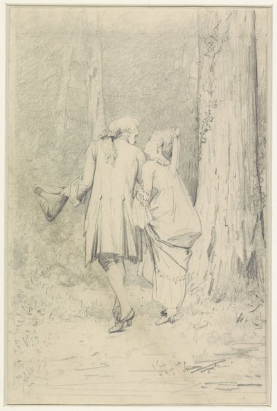 Túrázás pár erdőben alkotó: Auguste Serrure