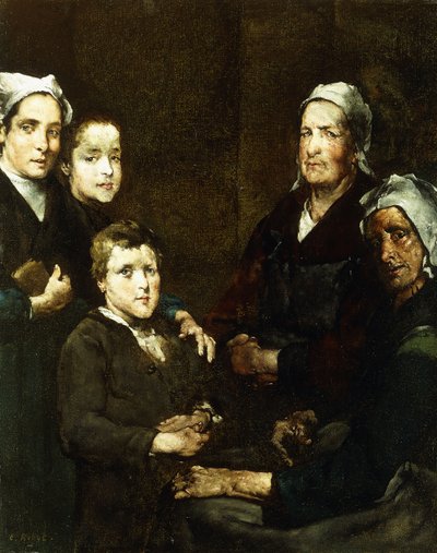 A Breton család; A Breton család, alkotó: Auguste Theodule Ribot