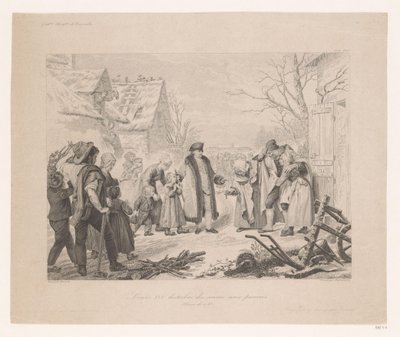 XVI. Lajos meglátogat egy szegény környéket Lajos XVI. disztribúciója des secours aux pauvres (cím a tárgyon) alkotó: Auguste Thomas Marie Blanchard