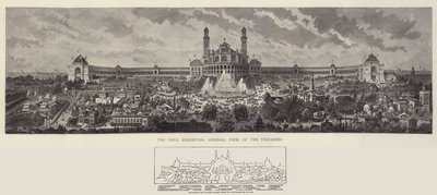 A párizsi kiállítás, a Trocadero általános képe alkotó: Auguste Victor Deroy