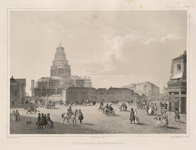 Építési munkák 1838-ban Indulás: A Szent Izsák-székesegyház építése, 1845 alkotó: Auguste de Montferrand