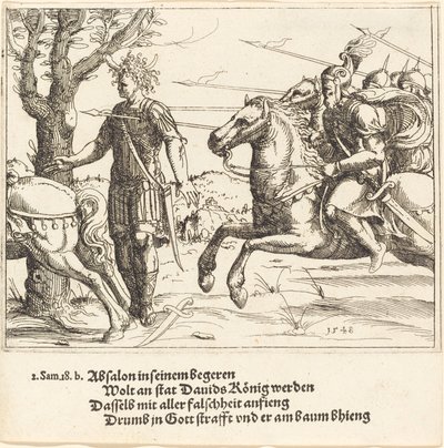 Joáb által megöletett Absalom, 1548. alkotó: Augustin Hirschvogel