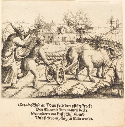 Illés felkenti Elizeust alkotó: Augustin Hirschvogel