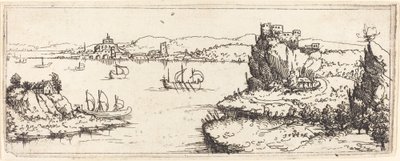 Táj vitorlással alkotó: Augustin Hirschvogel