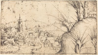 Táj egy várossal balra, 1549. alkotó: Augustin Hirschvogel