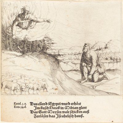 Mózes és az égő bokor alkotó: Augustin Hirschvogel