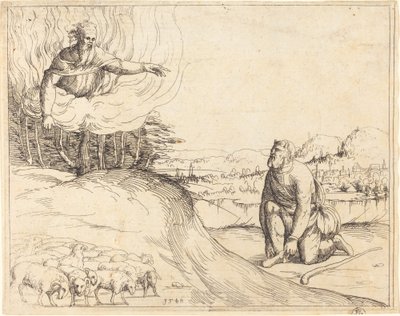 Mózes és az égő bokor alkotó: Augustin Hirschvogel