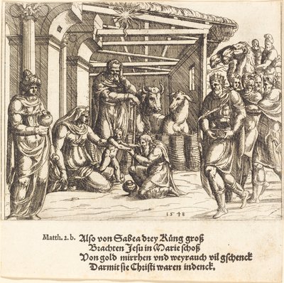 A mágusok imádása, 1548. alkotó: Augustin Hirschvogel