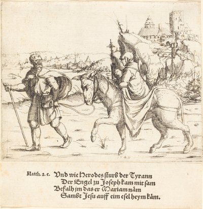A Szent Család visszatér Egyiptomból alkotó: Augustin Hirschvogel
