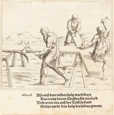 A kereszt előkészítése alkotó: Augustin Hirschvogel