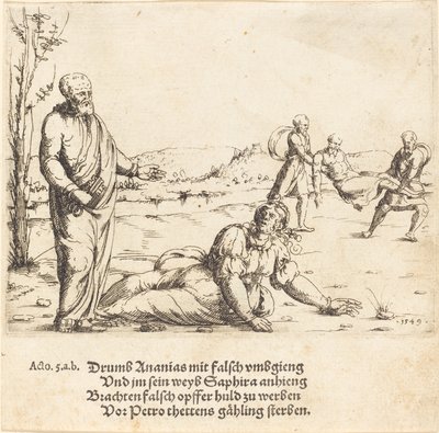 Ananiás és Sapphira büntetése alkotó: Augustin Hirschvogel